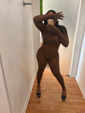 Brown temptation catsuit