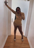 Nude sheer silhouette dress