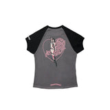 Chrome Hearts Deadly Doll Baby Tee in Grey