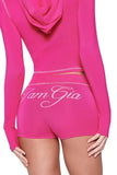 I am Gia hot pink short set