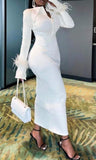 Her Luxe Feather Dress